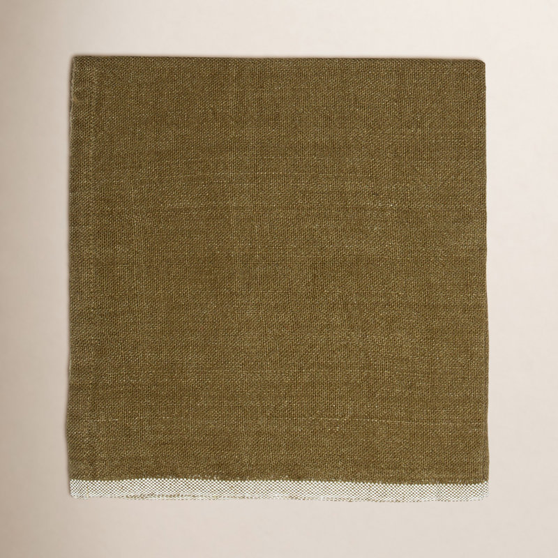 Soren Linen Square Napkin, Green