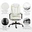 Fauteuil de bureau ergonomique massant à dossier haut avec vibration, inclinable et repose-pieds rétractable, fini blanc