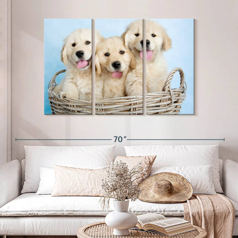 Brampt Buffy Biskit And Beau, 32" H x 50" W