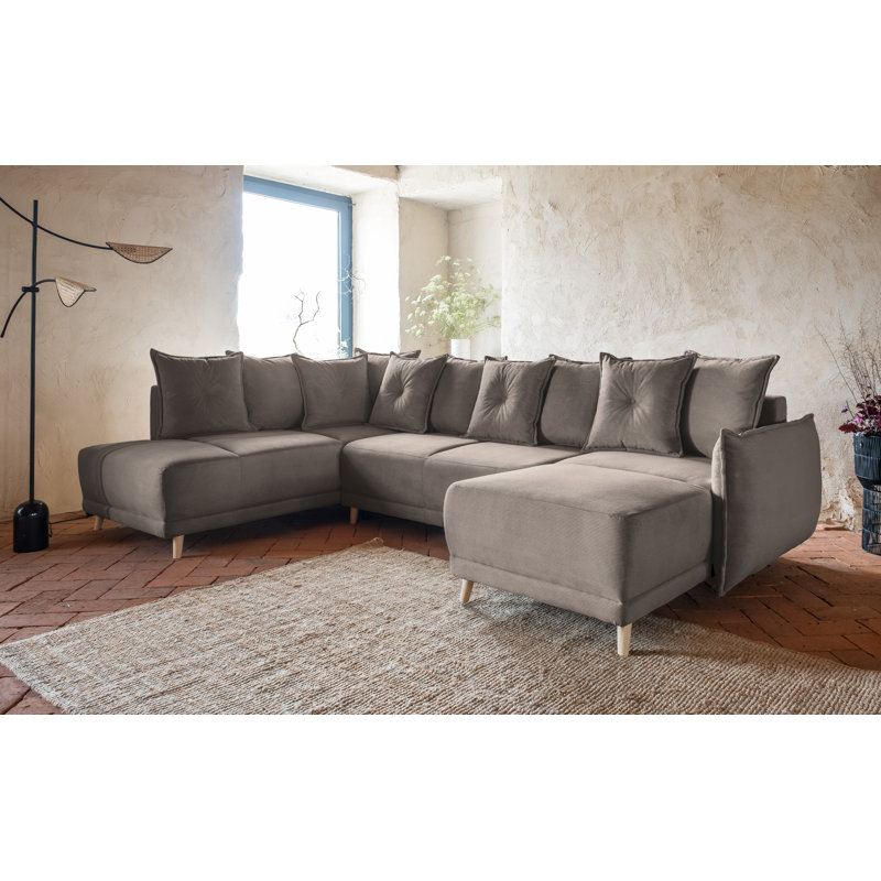 Lazy Lukka 8 Seater Sofa Bed, Brown, Left Hand Facing