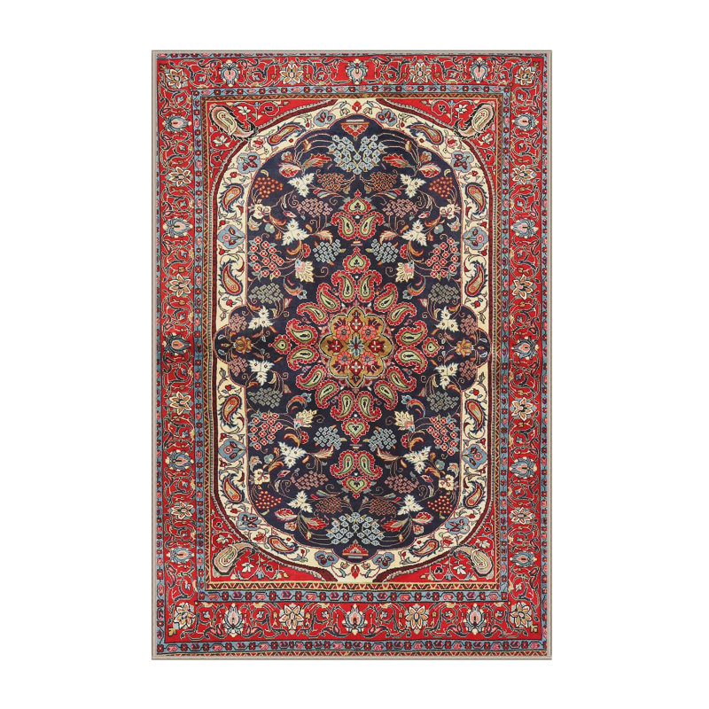 Tapis oriental rouge / noir / bleu, Rectangle 8 pi x 12 pi