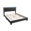 Structure de lit grand moderne, tissu en laine gris anthracite, tête de lit à DEL, lit de sommier sans sommier requis, plateforme, tête de lit-1447489333
