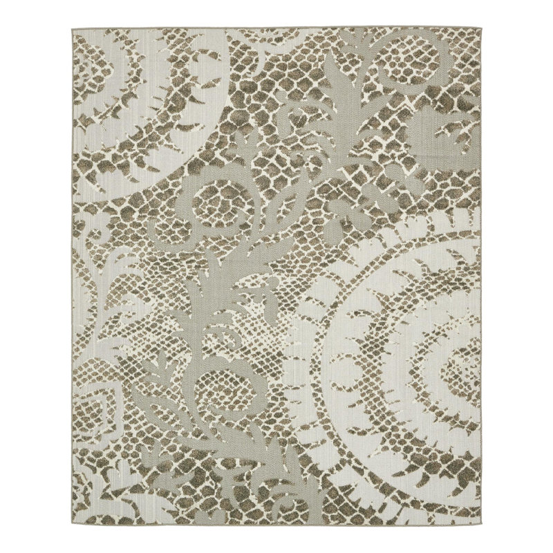 Tapis intérieur/extérieur crème Annice, Rectangulaire 7 pi x 10 pi