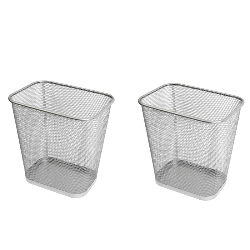 YBM Home Steel Decorative Bin, Silver