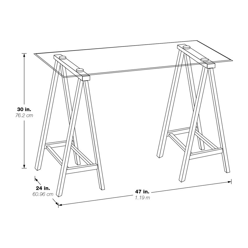 Tarrant Metal Base Writing Desk, White