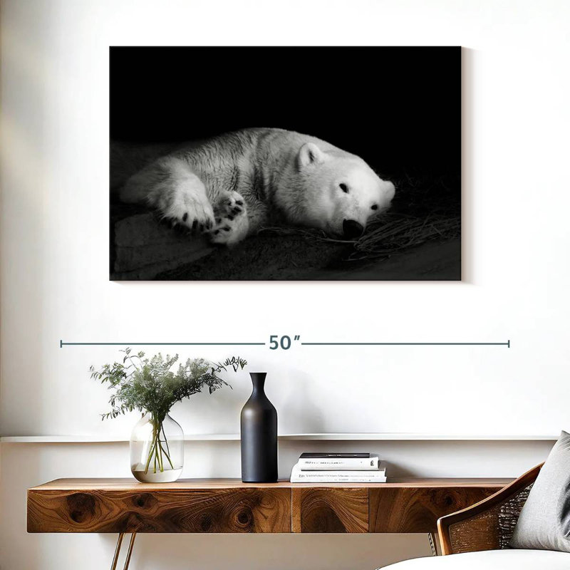 Sleepy Polar Bear, 26" H x 39" W