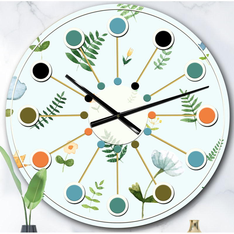 Horloge murale rétro Mid-Century, Surdimensionné