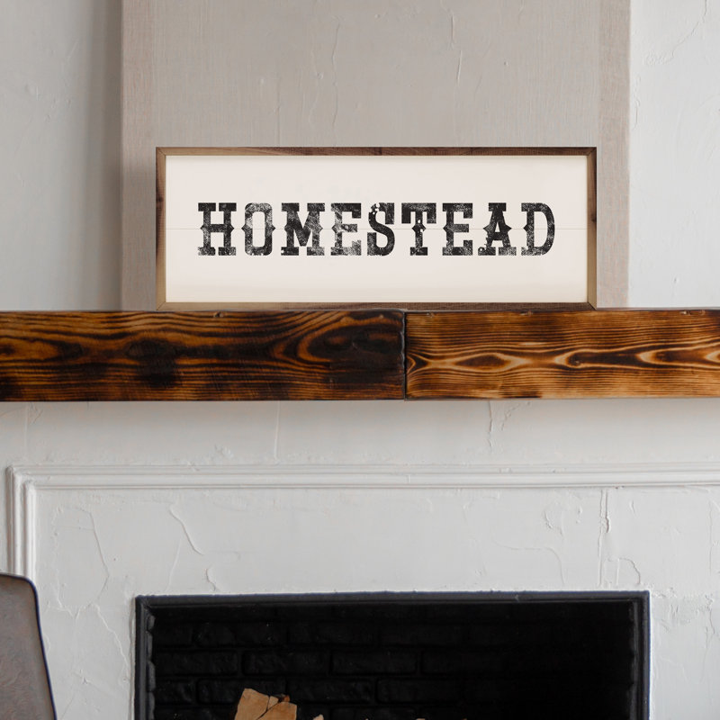 Western Homestead - noir, H 12 po x l 36 po, Beige / noir
