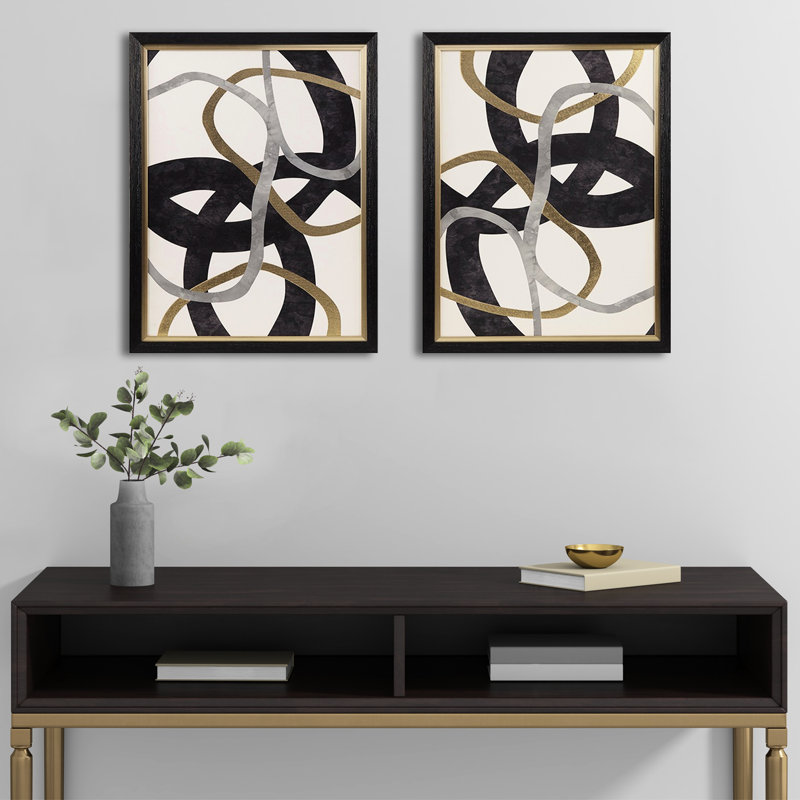 Gold Abstract Canvas Wall Decor, Elevate Your Home Style Art With Frame, Modern Interior Accent
