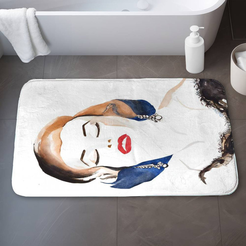 Vintage chic marilyne monroe Bath Mat with Non-Slip Backing - Quick Dry Memory Foam Bathroom Rug - Absorbent - Modern Plush Spa-Style - Machine Washable
