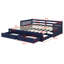Lit de jour avec couchette coulissante et structure extensible pour une chambre d'amis moderne-1358025779