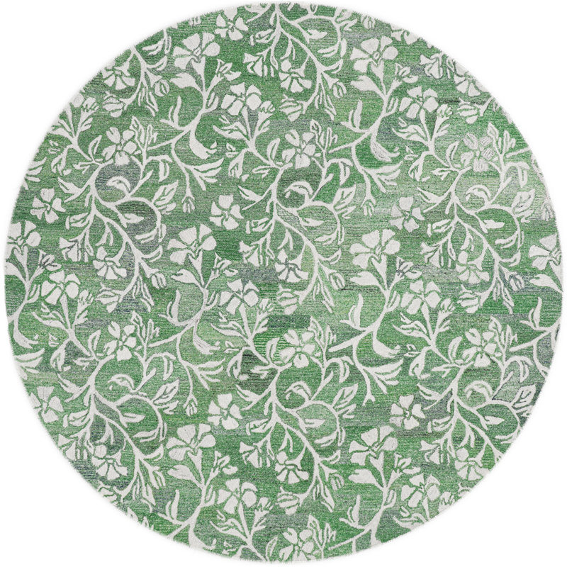 Camellia Hand Tufted Indoor/Outdoor Rug, Round 7'