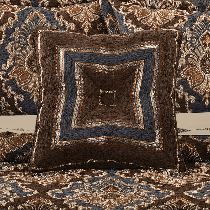 Sofia 18" Square Decorative Throw Pillow, Wedgewood Striped