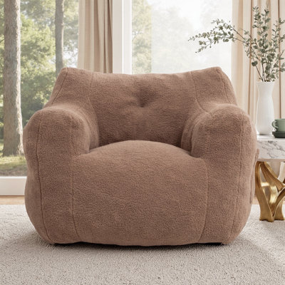 Bean Bag Sofa Chair with Armrests | High-Density Foam Filling, Lazy Lounger for Adults, Removable Cover & Non-Slip Base for Living Room, Bedroom & Reading Nook