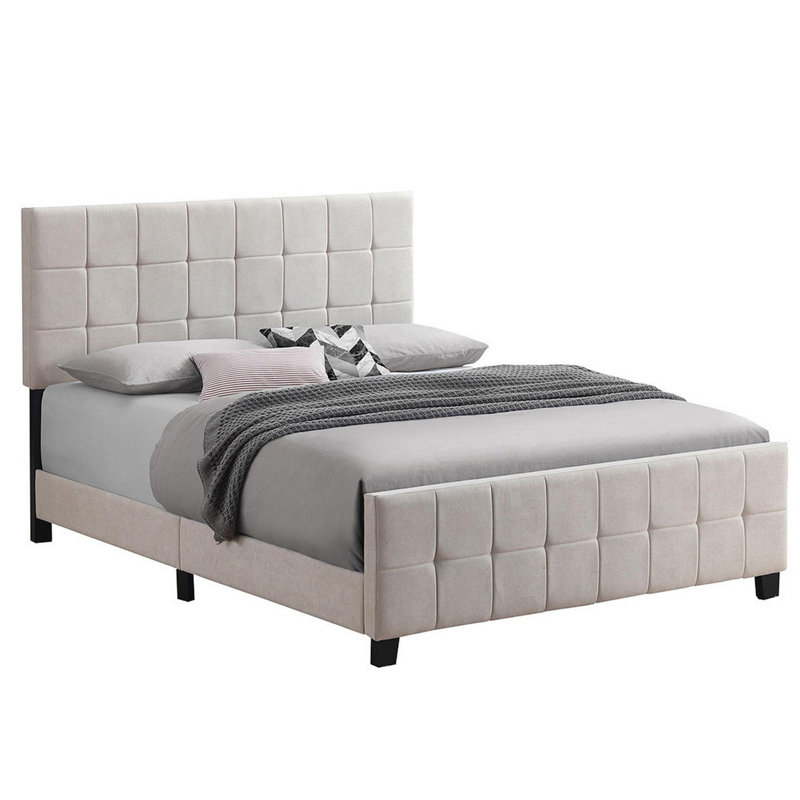 Auerbach Upholstered Queen Panel Bed Beige, Beige, Queen