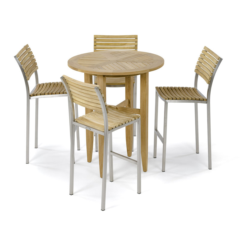 Outdoor Round Teak Bar Table