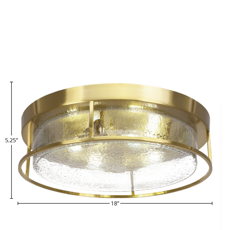 18" Flush Mount, 4-Bulbs, New Age Brass