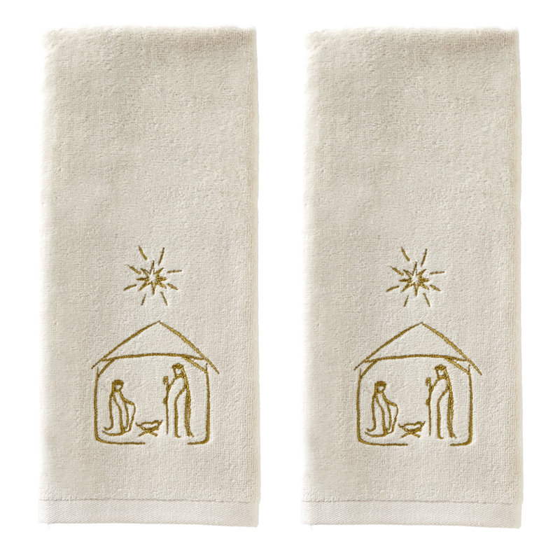 SKL Home Nativity Hand Towel (2-Pack), Cream