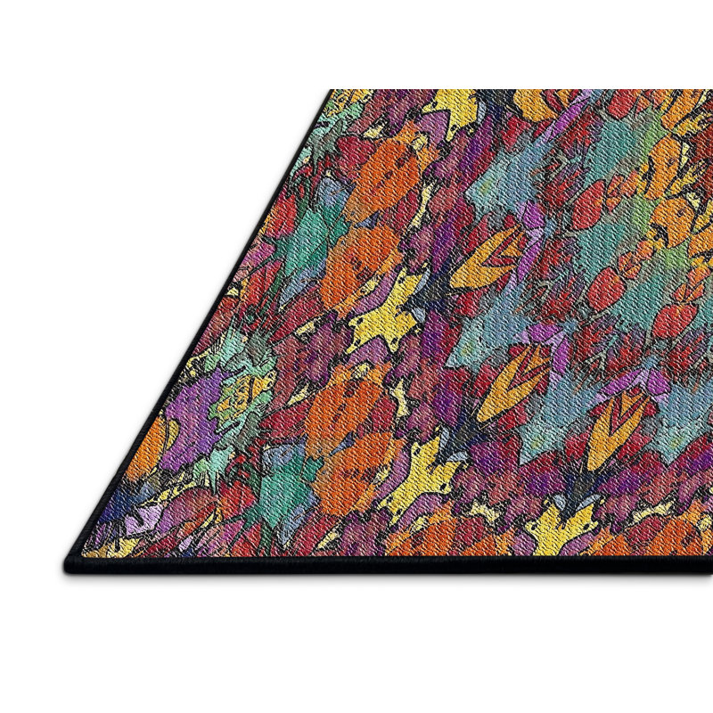Tapis bleu/jaune/rose à tisser électrique, Rectangle 2 pi x 4 pi