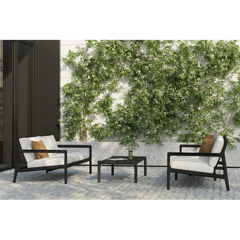 Jack Outdoor 3 - Seat Loveseat, Teak/Off White