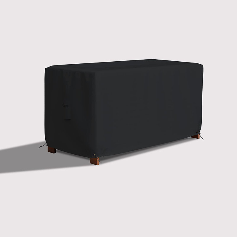 High Density Patio Deck Box Cover, Cover for Outdoor Rectangle Ottoman with Storage, Waterproof Rectangle Ottoman Outdoor Deck Box Cover