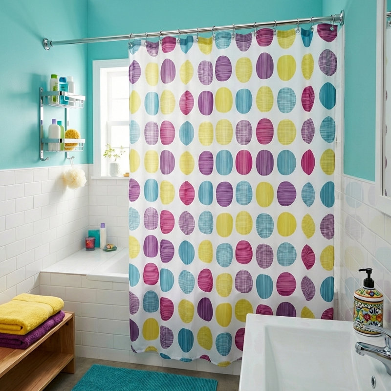 Textured Dots Shower Curtain