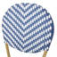 Ensemble de 2 chaises bistro d'extérieur en polyuréthane et aluminium sans accoudoirs, bleu marine