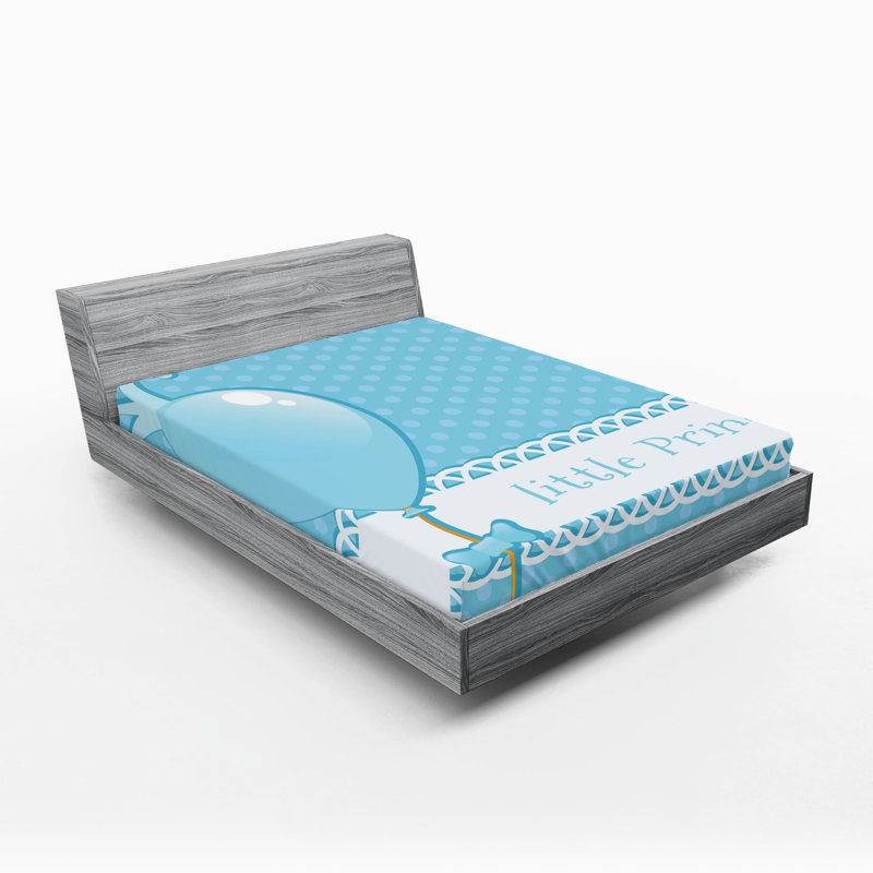 Ensemble de 2 draps-housse Ambesonne Party Little Prince Party - bleu pâle, Drap-housse pour très grand lit californien