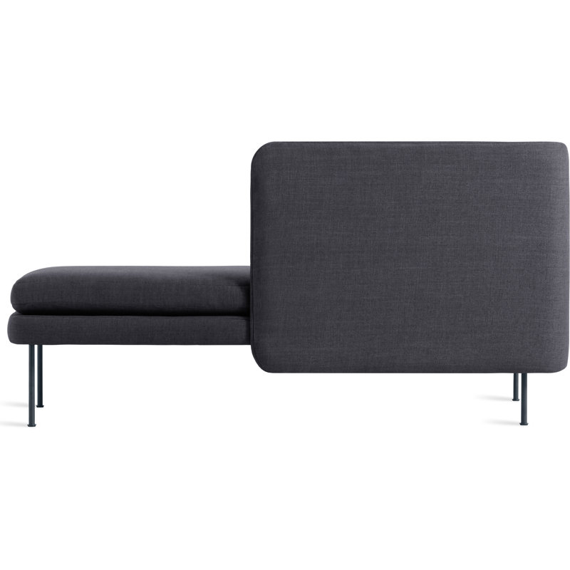 Chaise longue Bloke, Bleu Rostenkowski, Bleu Rostenkowski, Accoudoir à droite (vu de face)