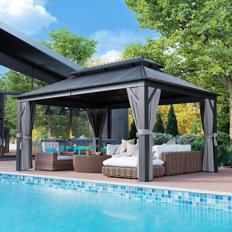 16 pi L 12 pi. D Pavillon de jardin avec double toit