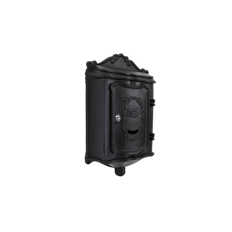 Colonial Locking Wall Mounted Mailbox, Black