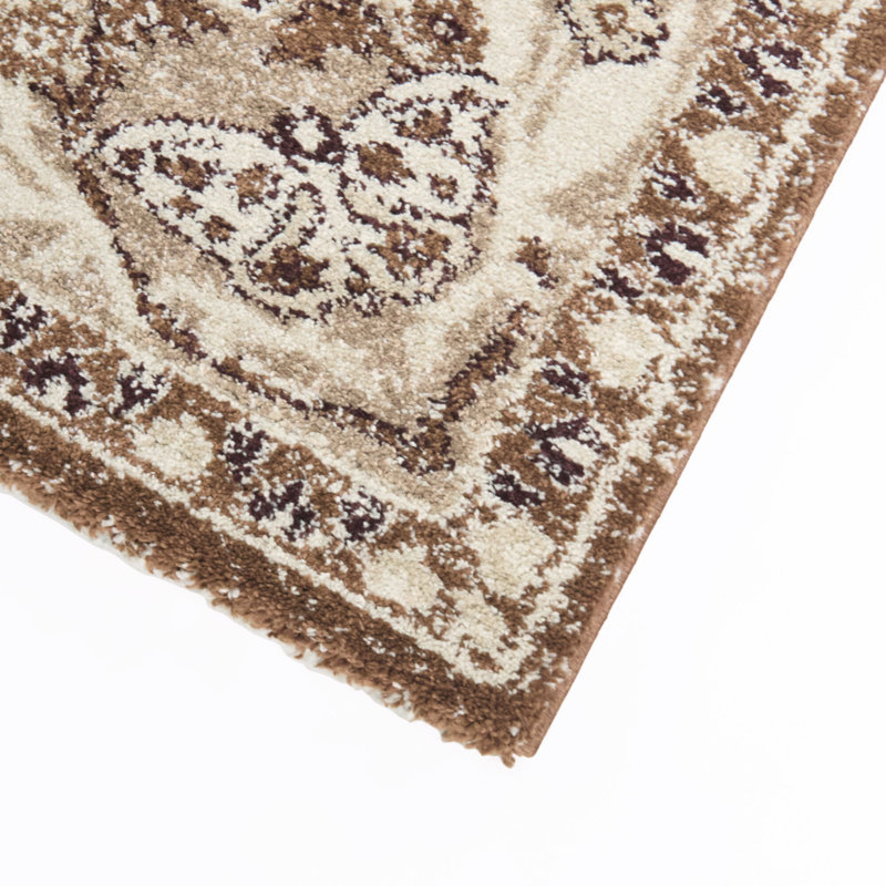 Tapis Karlovich rouille/beige à bordure traditionnelle, Rouille / beige, 5 pi 3 po x 7 pi