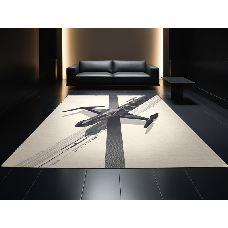 Tapis beige moelleux moelleux à motif géométrique moderne Reck Renaissance Eckart, 2 x 4