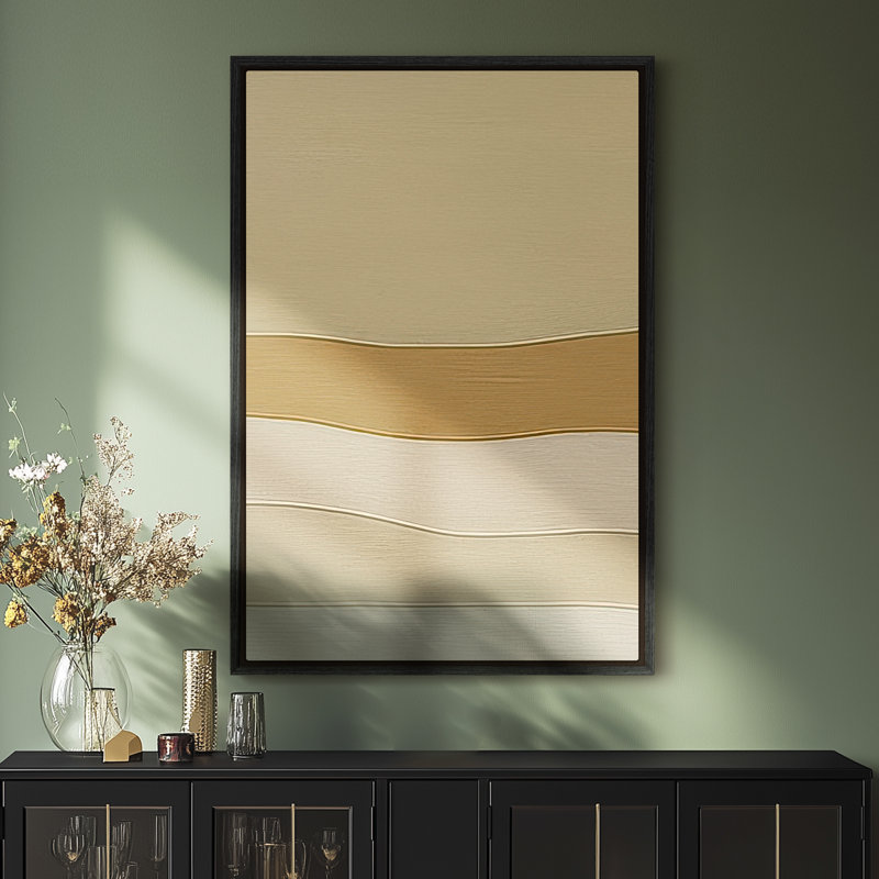 Art mural encadré sur toile - impressions murales abstraites courbées brunes pour chambre à coucher - 16 po x 24 po, Noir