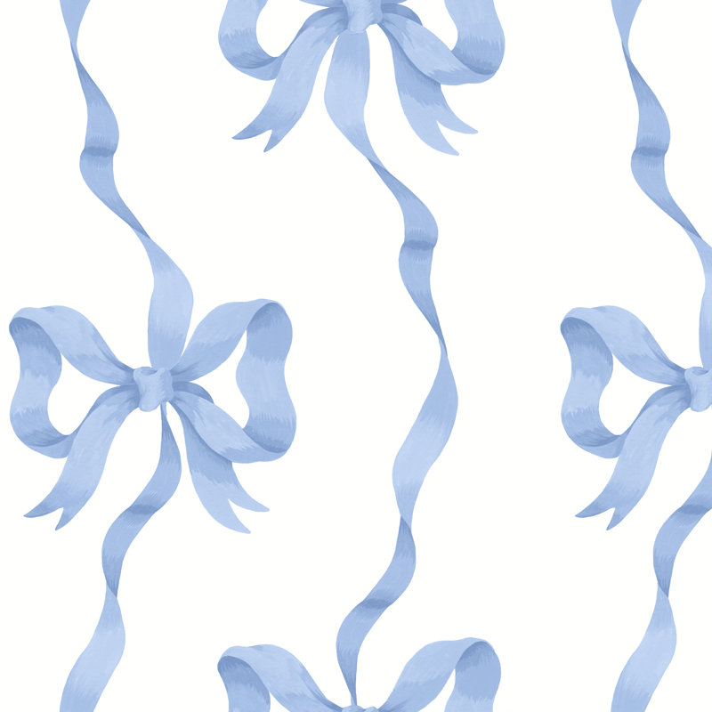 Cath Kidston Ribbon Bow Wallpaper, Blue