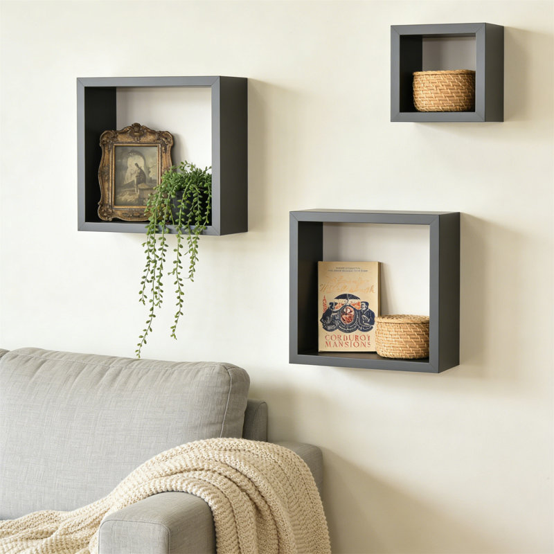 3 Piece Square Floating Shelf
