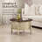 Vintage 30.3 Inch Round Coffee Table with Hidden Storage, Mid-Century Modern Design for Small Spaces, Beige & Espresso-1574378760