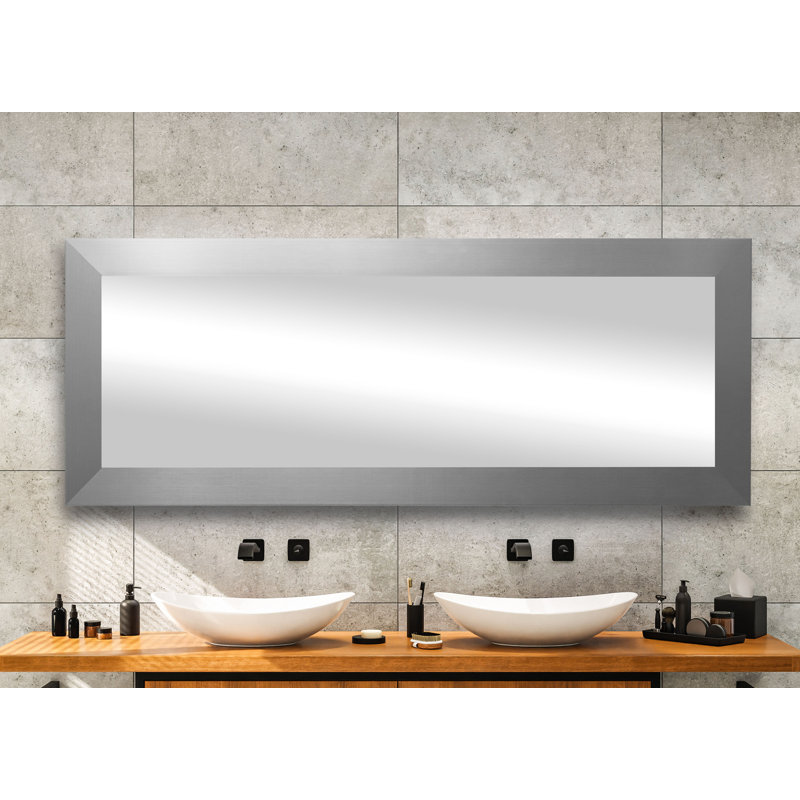 Miroir de salle de bain, Argent, 33 po x 50 po