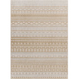 Anesia Geometric Machine Woven Area Rug in Beige/Gray