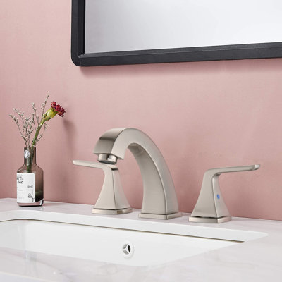 Robinet de salle de bain à 2 poignées avec évier escamotable nickel brossé