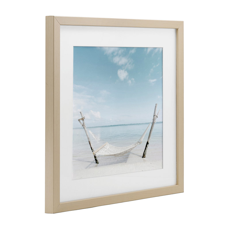 Rustic Hammock Beach Coast, reproduction encadrée sous verre, design par Noah Bay, Cadre de récolte en pin, 16" H x 16" W