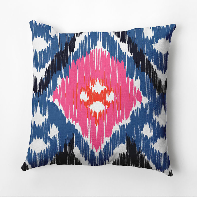 Housse et insert pour coussin carré Happy Hippy, 20 po x 20 po, Bleu / Rose