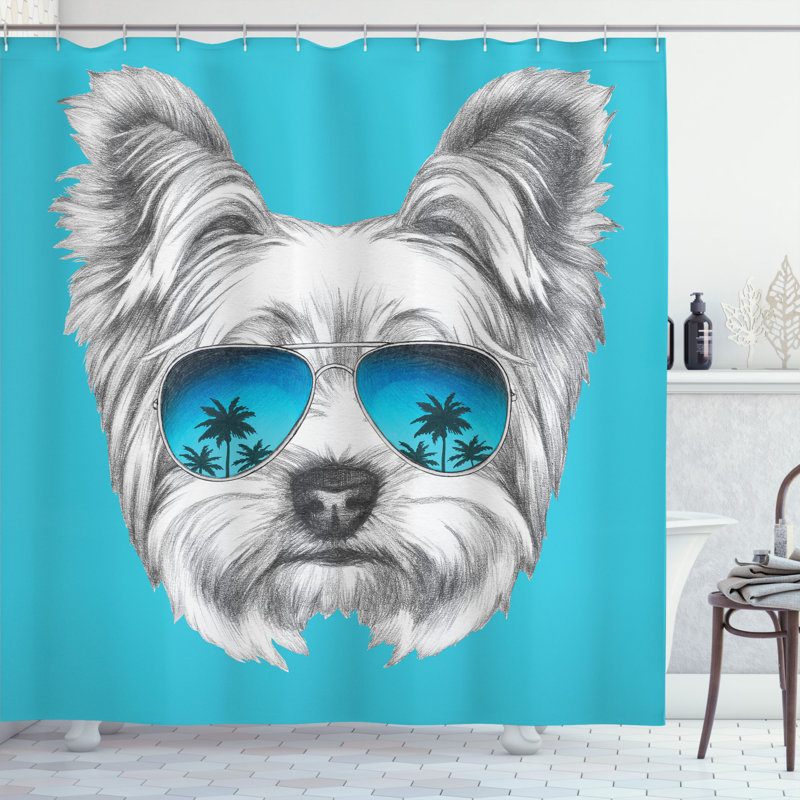 Shower Curtain with Hooks Included, 69" H x 105" W