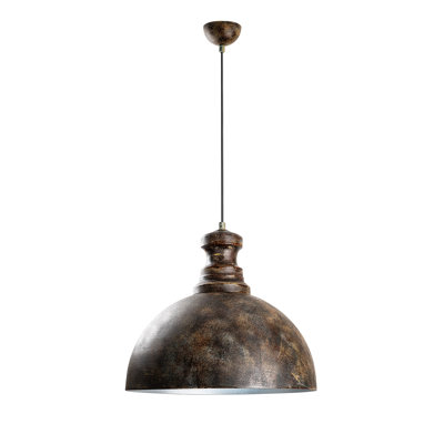 Lustre en métal Antiquation, hauteur réglable 17,7 - 52,8 pouces | Plaque de base de 15,7 po x 2,8 po, câble de 90 cm | 1 x douille E27 (40 W maximum, ampoule non incluse) | Luminaire élégant pour la salle à manger et le salon