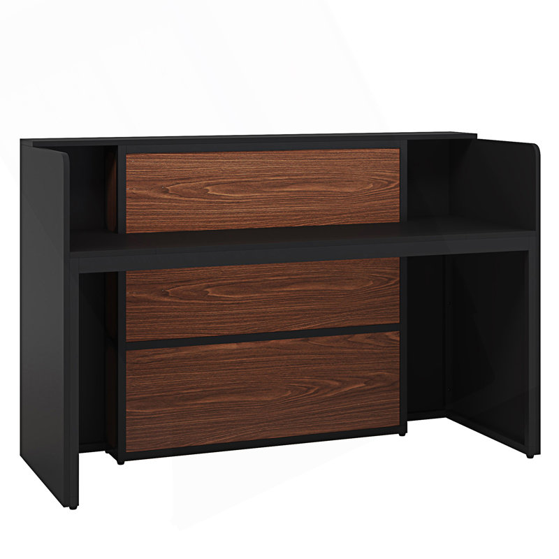 Bureau de réception moderne avec lumières DEL, comptoir avant avec rangement