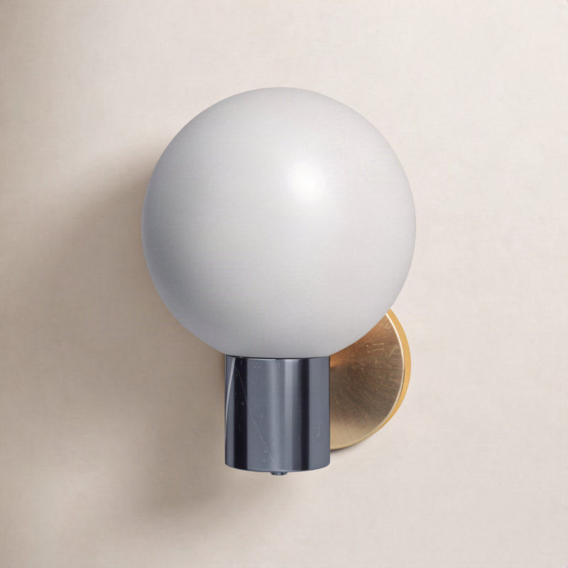 Drake 1-Light Metal and Glass Armed Sconce