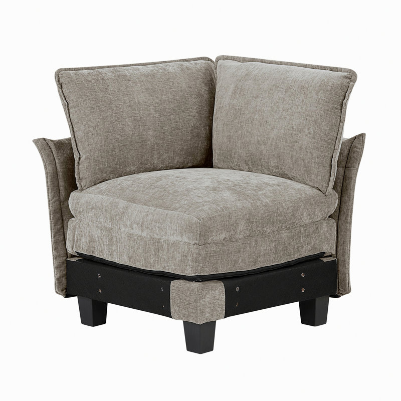 Chaise de coin de style moderne, chaise d'appoint de salon pour la maison, Brun gris / étain