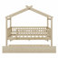 Wooden house bed with trundle