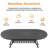 81.89"L 41.34"W Oval Table Cast Aluminum Outdoor Dining Set with Umbrella Hole and Blue Cushions-94396466