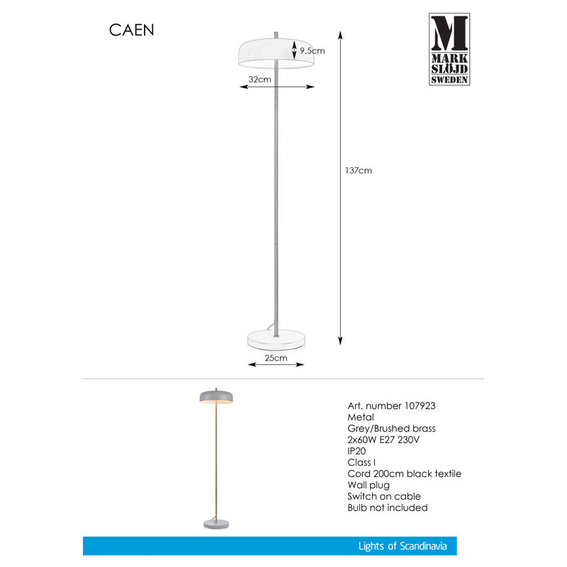 Machcinski 137cm Traditional Floor Lamp